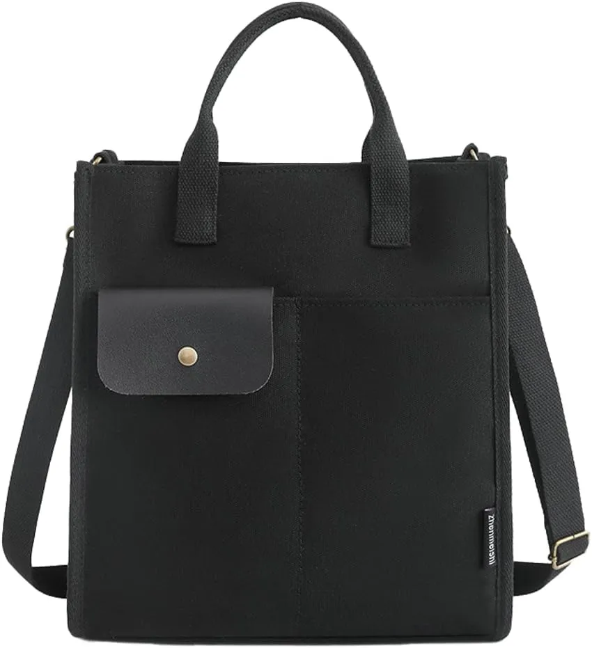 Women's Canvas Crossbody Shoulder Bag Fashion Large Totes Handbag Purse Casual Messenger Bag Multi-Pocket