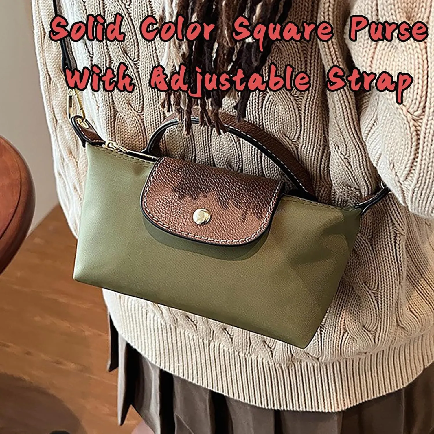 Women's Fashion Colorblock Mini Crossbody Bag, Elegant Handbags Purses with Adjustable Strap, Solid Square Purse Totes Bag