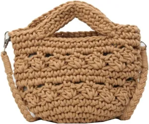 Women's Fashion Cotton Rope Purse Hand-woven Shoulder Crossbody Bag Casual Small Totes Cute Beach Vacation Net Bag