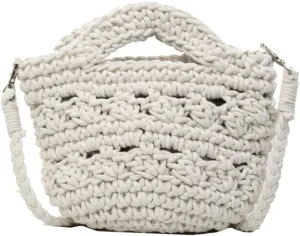 Women's Fashion Cotton Rope Purse Hand-woven Shoulder Crossbody Bag Casual Small Totes Cute Beach Vacation Net Bag