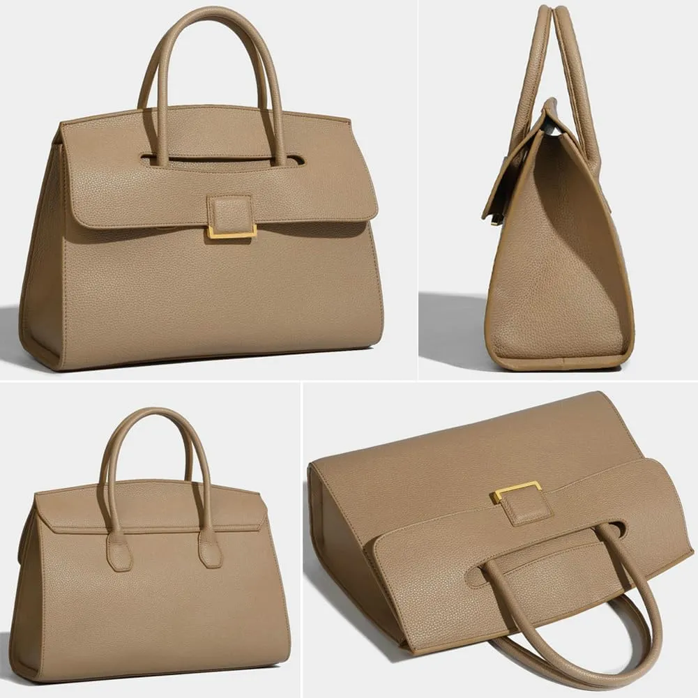 Womens Fashion Tote Bag Large Vegan Leather Handbag Vintage Shoulder Purse Ladies Working Satchels Briefcase