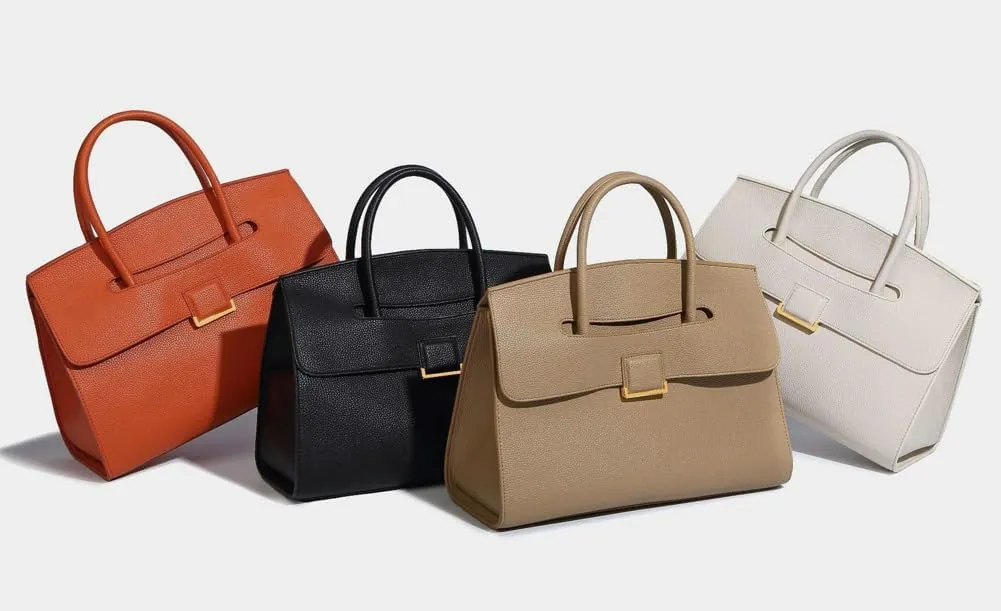 Womens Fashion Tote Bag Large Vegan Leather Handbag Vintage Shoulder Purse Ladies Working Satchels Briefcase