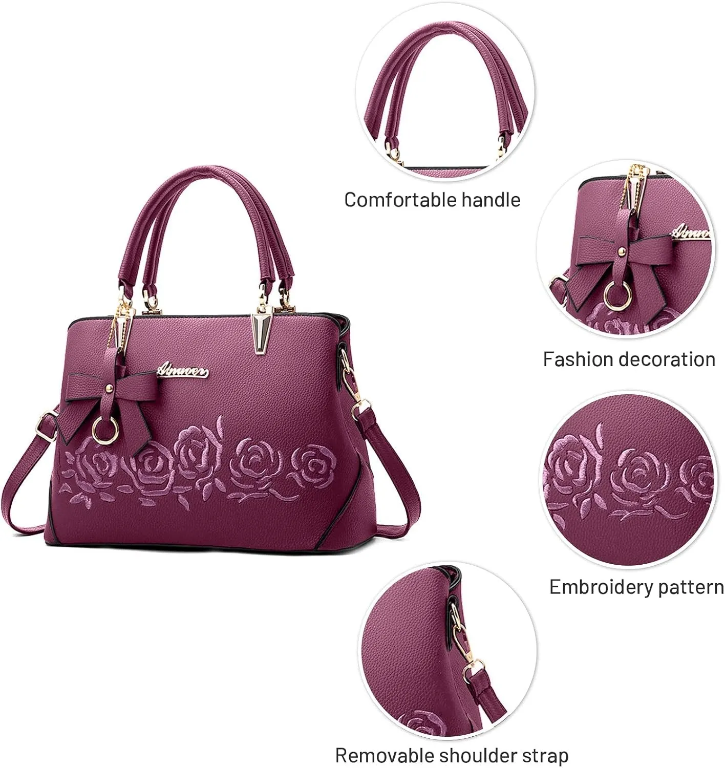 Womens Handbag Ladies Shoulder Bags Casual Messenger Bag Bowknot