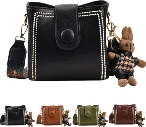Womens Retro Water Bucket Bag,Fashion Vintage Shoulder Bag,Large Capacity Crossbody Bags with Adjustable Wider Strap