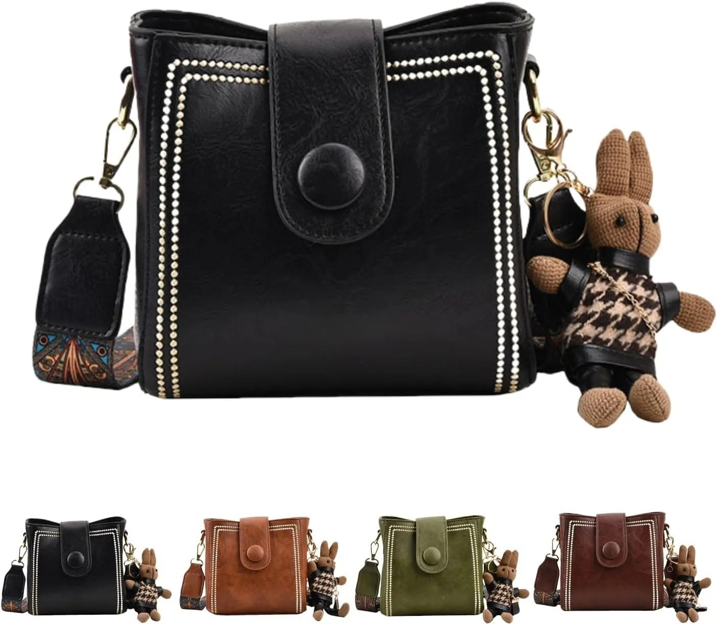 Womens Retro Water Bucket Bag,Fashion Vintage Shoulder Bag,Large Capacity Crossbody Bags with Adjustable Wider Strap