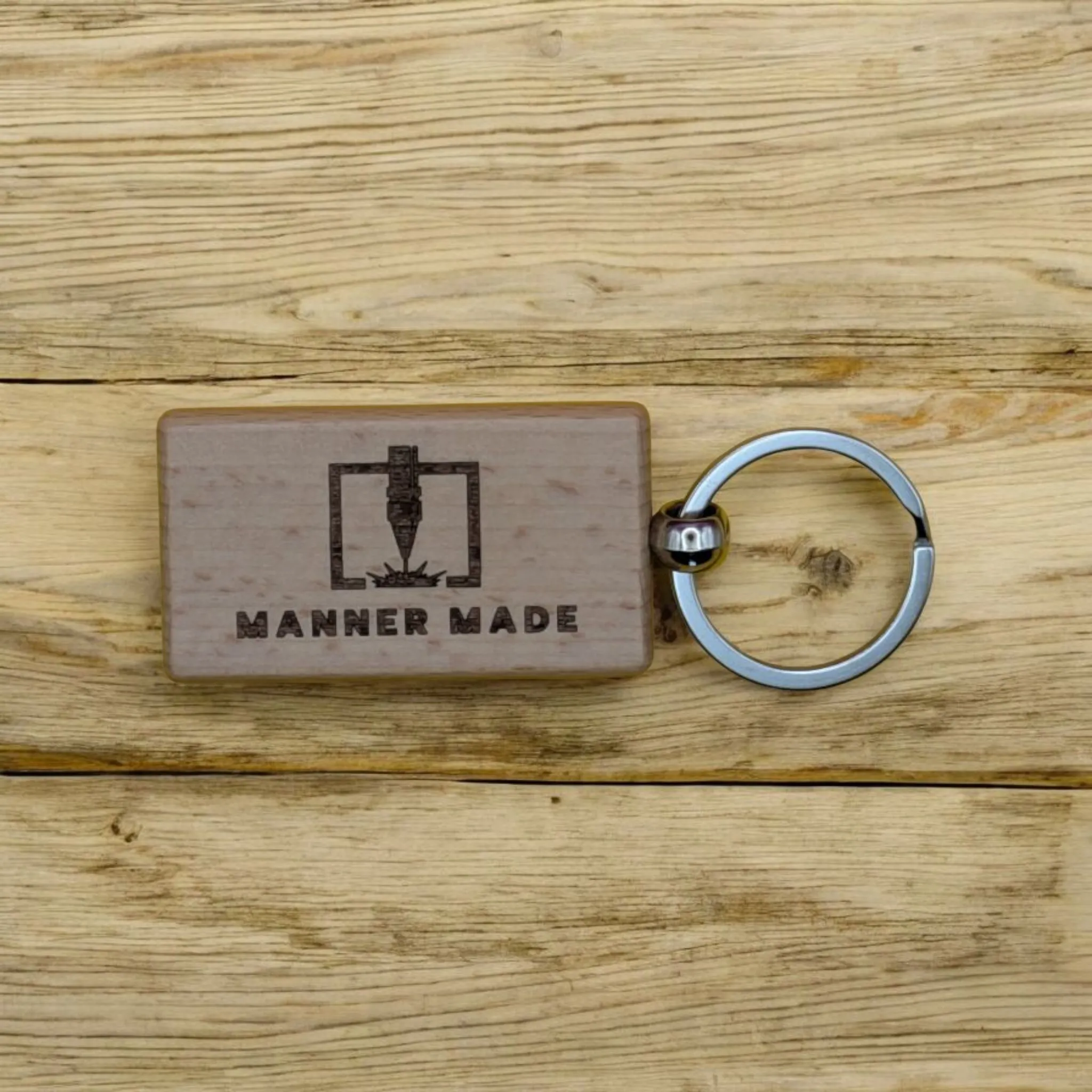 Wooden Rectangle Keychain - Friends of the Fremont Library