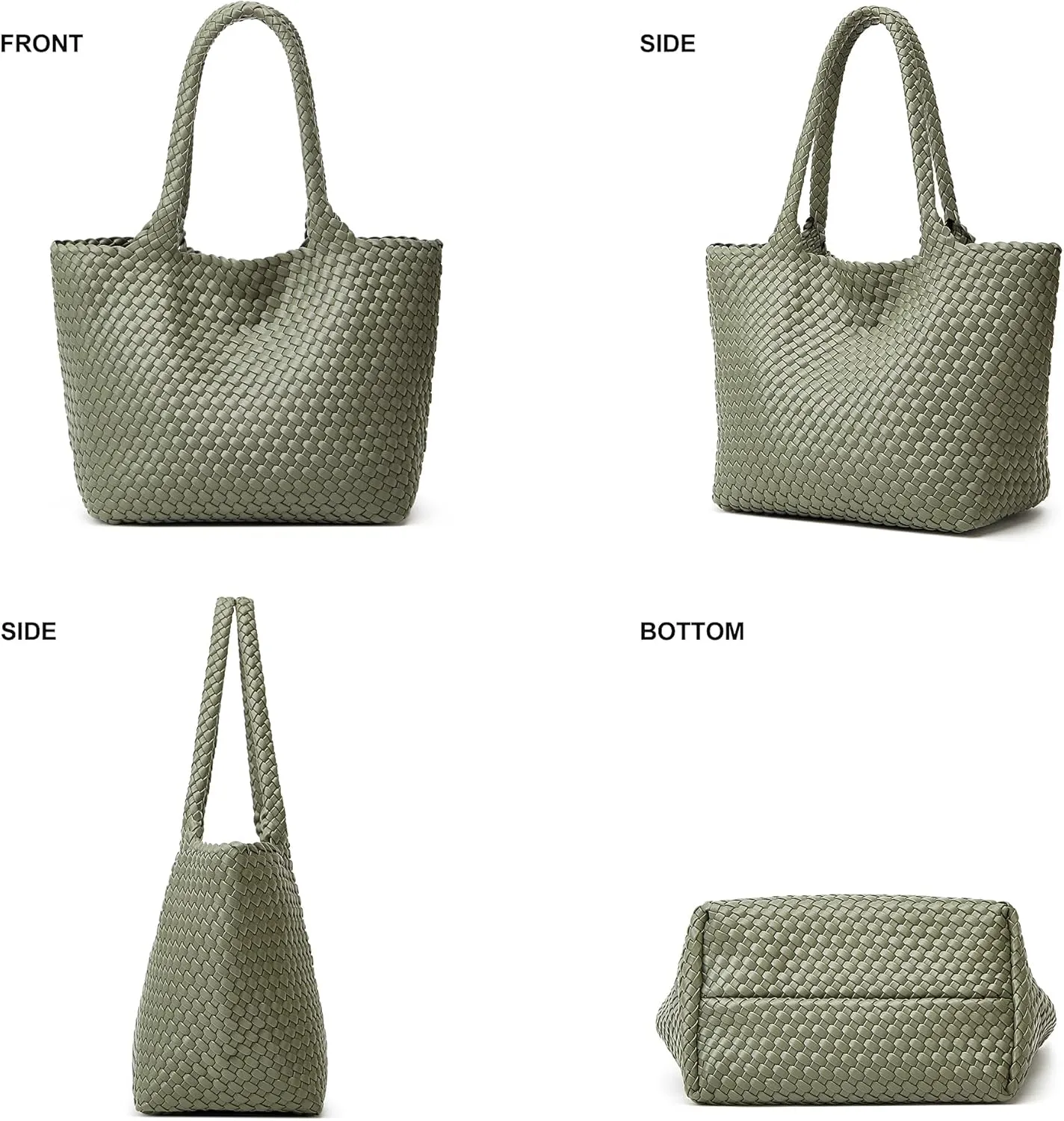 Woven Tote Bag Womens Purse: Vegan Leather Shoulder Handbags - Fashion Summer Beach Tote Bags - Large Travel Totes