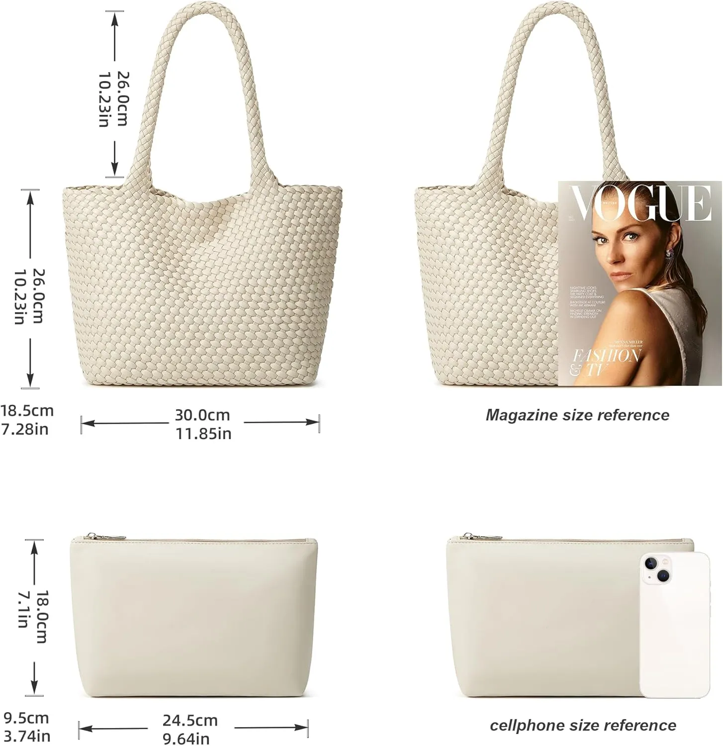 Woven Tote Bag Womens Purse: Vegan Leather Shoulder Handbags - Fashion Summer Beach Tote Bags - Large Travel Totes
