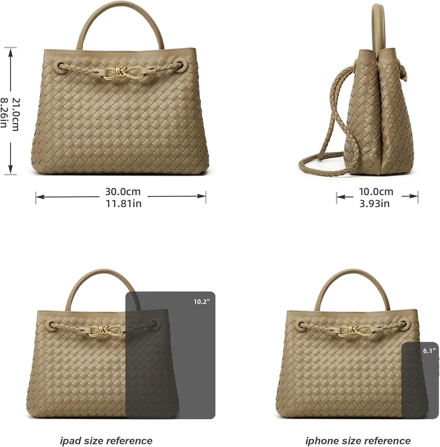 Woven Tote Bag Womens Purse: Vegan Leather Shoulder Handbags - Fashion Summer Beach Tote Bags - Large Travel Totes