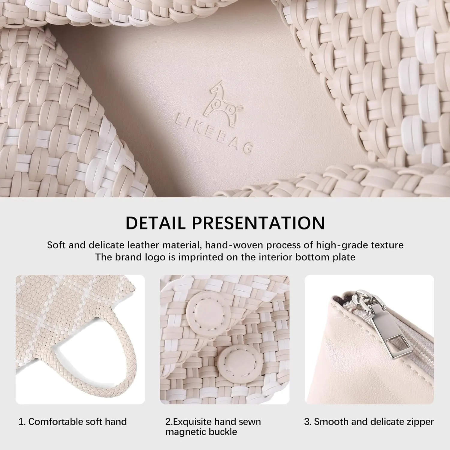 Woven Tote Bag Womens Purse Vegan Leather Shoulder Handbags Fashion Summer Beach Tote Bags Large Travel Totes