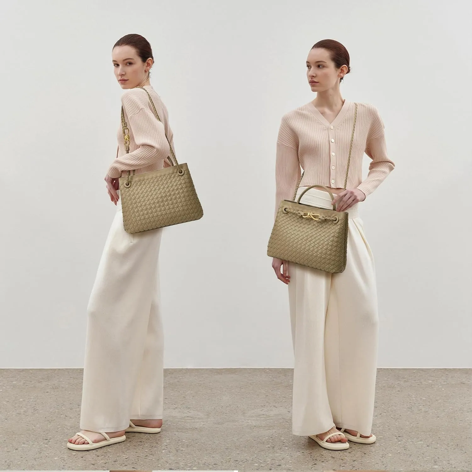 Woven Tote Bag Womens Purse: Vegan Leather Shoulder Handbags - Fashion Summer Beach Tote Bags - Large Travel Totes