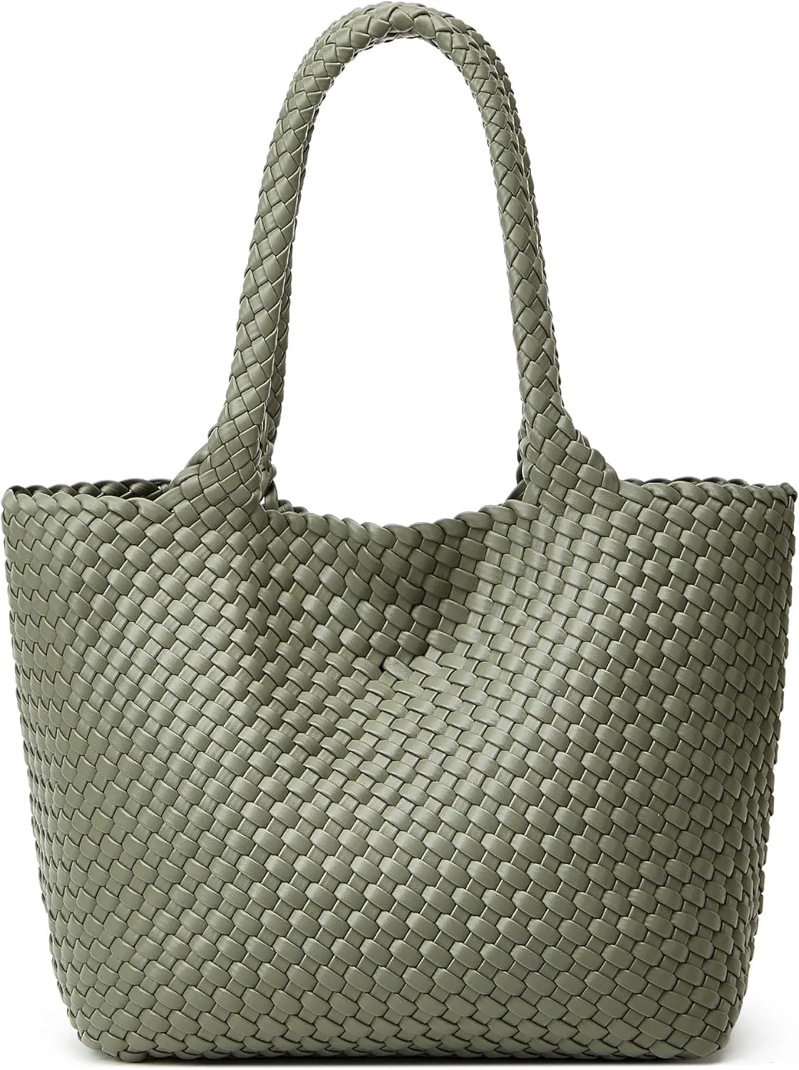 Woven Tote Bag Womens Purse: Vegan Leather Shoulder Handbags - Fashion Summer Beach Tote Bags - Large Travel Totes
