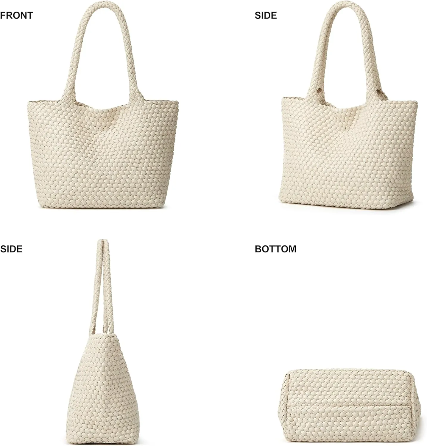 Woven Tote Bag Womens Purse: Vegan Leather Shoulder Handbags - Fashion Summer Beach Tote Bags - Large Travel Totes