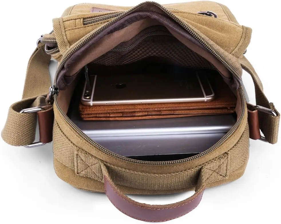 XINCADA Mens Bag Messenger Bag Canvas Shoulder Bags Travel Bag Man Purse Crossbody Bags for Work Business