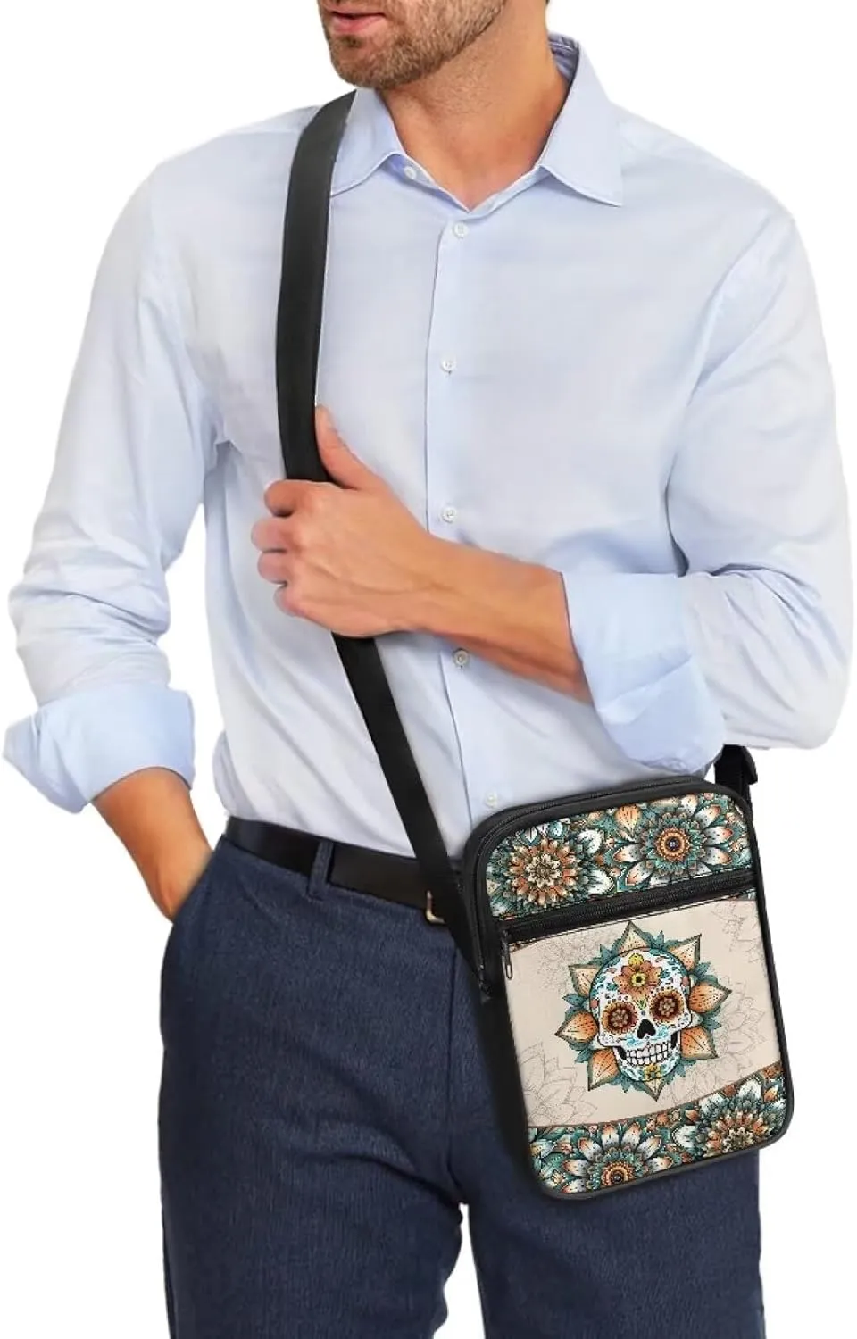 Xoenoiee Mini Messenger Bag for Women Men Small Crossbody Bag Shoulder Bag Water Resistant Sling Bags for Work Daily