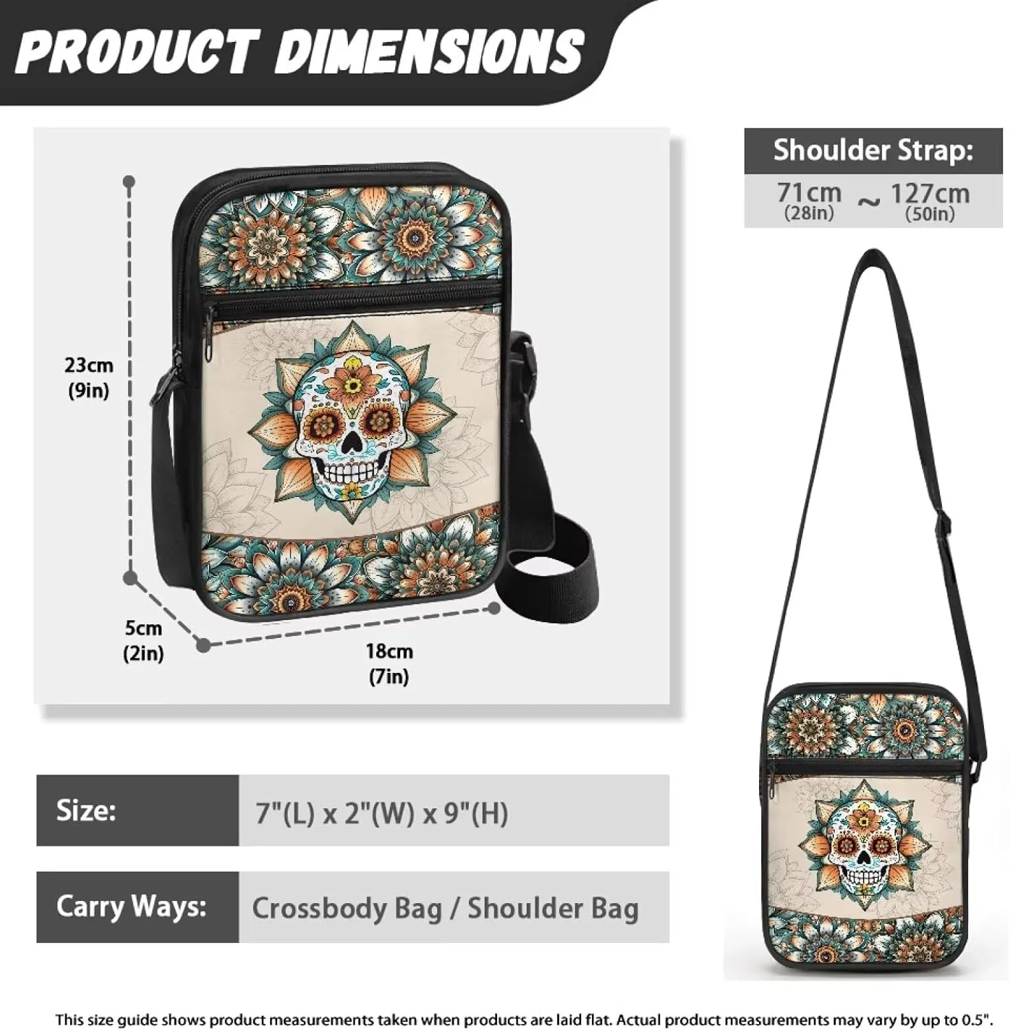 Xoenoiee Mini Messenger Bag for Women Men Small Crossbody Bag Shoulder Bag Water Resistant Sling Bags for Work Daily