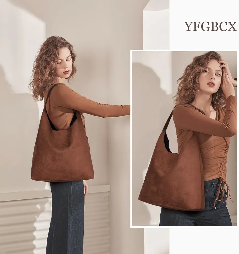 YFGBCX Tote Bags for Women Work Bags Suede Slouchy Bag Hobo Handbag Office Tote Handbag
