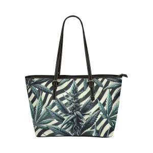 Zabra Stripes & Buds Leathery Tote