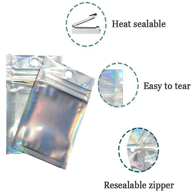 Ziplock Bags 100-200PCS Food Storage Laser Pouches